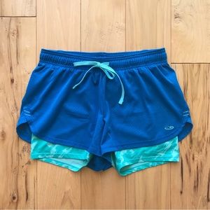 Champion 2-in-1 Blue Mesh Running Shorts